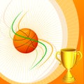 Basketball with Trophy Royalty Free Stock Photo