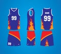 Vector Illustration Basketball Jersey Design Number and Name Sample