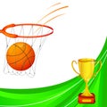 Basketball with Trophy Royalty Free Stock Photo