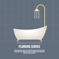 Vector illustration of bathtub