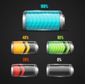 Vector illustration of Battery level indicator Royalty Free Stock Photo