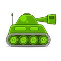 Vector Illustration Of A Battle Tank Aiming A Gun Towards Military Equipment, War, Weapons Royalty Free Stock Photo
