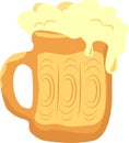 vector illustration bavarian beer. national festival drink, isolated