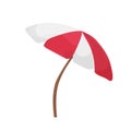 Vector illustration - Beach umbrella red and white. Royalty Free Stock Photo