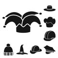 Vector illustration of beanie and beret logo. Set of beanie and napper stock vector illustration.