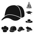 Vector design of beanie and beret symbol. Collection of beanie and napper vector icon for stock.