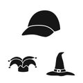 Vector design of beanie and beret icon. Set of beanie and napper stock symbol for web.