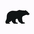Black silhouette, tattoo of a bear on white background. Vector Royalty Free Stock Photo