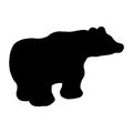 Vector illustration of a bear. Black silhouette on a white background. Royalty Free Stock Photo