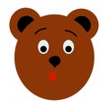 Vector illustration of bear head in cartoon flat childish style Royalty Free Stock Photo