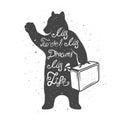 Vector Illustration Bear With Quote