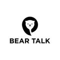 Vector illustration Bear Talk logo inspiration, good for Business consulting and communication logo brand