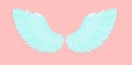 Vector illustration of beautiful angel wings isolated on pink background. Angel wings for greeting cards. Spirituality Royalty Free Stock Photo