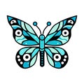 vector illustration of a beautiful butterfly in a minimalist and flat style Royalty Free Stock Photo