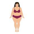 Vector illustration beautiful cartoon fat woman