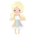 Vector Illustration Beautiful Cute Little Girl. Royalty Free Stock Photo