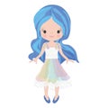 Vector Illustration Beautiful Cute Little Girl. Royalty Free Stock Photo