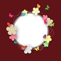 Frame of beautiful flowers. Design for invitation, wedding or greeting cards Royalty Free Stock Photo