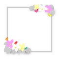 Frame of beautiful flowers. Design for invitation, wedding or greeting cards Royalty Free Stock Photo