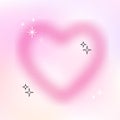 Vector illustration of beautiful gradient trendy heart. Happy Valentine`s Day modern card with blurred background for banner