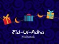 Vector Illustration of Beautiful Greeting Card Design 'Eid Adha