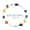 Vector Illustration of Beautiful Greeting Card Design 'Eid Adha