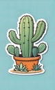 Vector illustration, Beautiful Mexican cactus on a desert background, agave bush, Royalty Free Stock Photo
