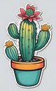 Vector illustration, Beautiful Mexican cactus on a desert background, agave bush, Royalty Free Stock Photo