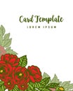 Vector illustration beautiful red rose wreath frame with writing of card template Royalty Free Stock Photo