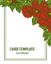 Vector illustration beautiful red rose wreath frame with writing of card template Royalty Free Stock Photo