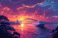 Nighttime Splendor of Sydney Harbour Bridge