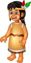 Beauty indian girl cartoon standing with smiling