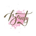 Vector illustration of beauty text for shop logotype.