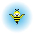 Vector illustration of bee with demon wings and has a mustache. Royalty Free Stock Photo