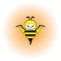 Vector illustration of bee with devil`s wings Royalty Free Stock Photo