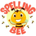 Bees with Spelling Bee word Royalty Free Stock Photo