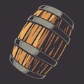 NVector illustration of a beer barrel on a dark background Royalty Free Stock Photo