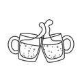Vector design of beer and mug icon. Graphic of beer and glass stock vector illustration. Royalty Free Stock Photo
