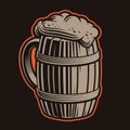 Vector illustration of beer mug on a dark background. Royalty Free Stock Photo