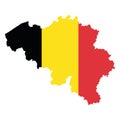 vector illustration of Belgium flag map Royalty Free Stock Photo