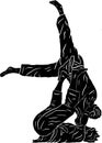vector illustration belt black jiu jitsu fight combat