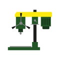 Vector illustration of bench drill. Industrial equipment