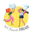 Vector illustration best friends forever