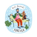 Vector illustration best friends forever