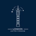 Vector Illustration of Big Ben Tower, London. Royalty Free Stock Photo