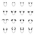 Vector illustration big set icons devil horns