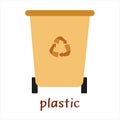 Vector illustration of big trash box in the yard that holds trash for recycling Royalty Free Stock Photo