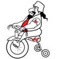 Vector illustration - biker on children bicycle