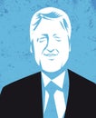 Bill Clinton, former america president, vector illustrations