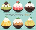 Vector illustration of Bingsu,most popular dessert korean and thailand